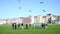 Dieppe, France - September 11, 2018: Competition between schools of the air kites