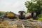 Diesel Electric GE Locomotives At Thonburi train Station.