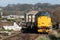 Diesel electric locomotive on nuclear flask train