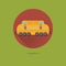 Diesel locomotive flat design vector icon