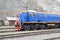 Diesel locomotive moving throufh the Circum-Baikal Railway