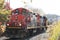 Diesel locomotives with the CN logo shunting. Also known as Canadian National Railway, it`s the main freight & cargo rail operator