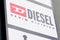 diesel shop brand logo and text sign on fashion store from italia