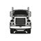 diesel truck logo vector black and white illustration front view