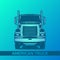 diesel truck logo vector green and blue illustration front view