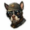 Dieselpunk Boston Terrier Pilot Sticker