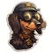 Dieselpunk Dachshund Sticker: Aviator Dog In Fantasy Realism Style