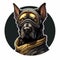 Dieselpunk Great Dane Sticker: Post-apocalyptic Futuristic Dog Design