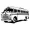 Dieselpunk School Bus Stencil Art Deco Design