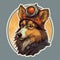 Dieselpunk Shetland Sheepdog Sticker Of Yorkshire Terrier