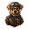 Dieselpunk Yorkshire Terrier Sticker