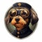 Dieselpunk Yorkshire Terrier Sticker: Art Nouveau Style With Cybermystic Steampunk Design