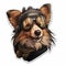 Dieselpunk Yorkshire Terrier Sticker With Corgi Ipa Dog And Rtx Glasses