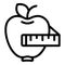 Diet apple icon, outline style