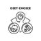 Diet Choice Vector Concept Black Illustration