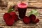 Diet concept-Delicious beet smoothie juice,