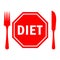 Diet concept icon, stop eating