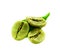 Diet green coffee beans with leaf isolated