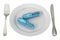 Diet and healthy meal concept. Plate with zinc Zn capsules, 3D r