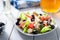 Diet and healthy mediterranean salad