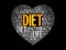 DIET heart word cloud, fitness, sport, health concept