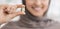 Diet Supplement. Transparent Vitamin Pill In Hand Of Unrecognizable Muslim Woman In Hijab