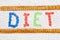 Diet text made of drugs with centimeter