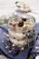 Diet weight loss breakfast, healthy life concept with home made muesli with fresh fruits