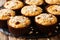 Dietary oats muffins with raisins close-up. horizontal