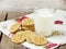 Dietary prolonged dry cookies and glass of milk