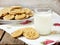 Dietary prolonged dry cookies and glass of milk