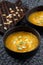 Dietary vegetarian pupmkin cream soup. Autumnal pumpkin soup.