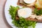 dietetic breakfast foods, crisps sandwich, close-up