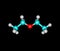 Diethyl ether molecule isolated on black