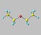 Diethyl ether molecule isolated on grey
