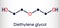 Diethylene glycol, DEG molecule. It is diol, solvent. Skeletal chemical formula. Vector illustration