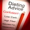 Dieting advice or diet tips to help lose weight - 3d illustration