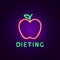 Dieting Food Neon Label