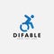 Difable different ability logo design template isolated