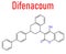 Difenacoum rodenticide molecule, vitamin K antagonist. Skeletal formula.