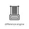 Difference engine icon. Trendy modern flat linear vector Differe