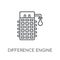 Difference engine linear icon. Modern outline Difference engine