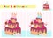 differences_19Find the differences. Multi-tiered birthday cake with candles. An educational game for children in elementary school