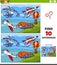 differences activity with cartoon flying vehicles characters