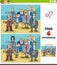 Differences educational game with cartoon businessmen