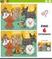 Differences educational game with cartoon purebred dogs