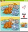 Differences educational game with cartoon sleepy cats