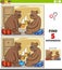 Differences educational game for kids with bears drinking tea