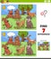 Differences educational task with cartoon dogs group