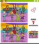 Differences educational task for children with Halloween characters